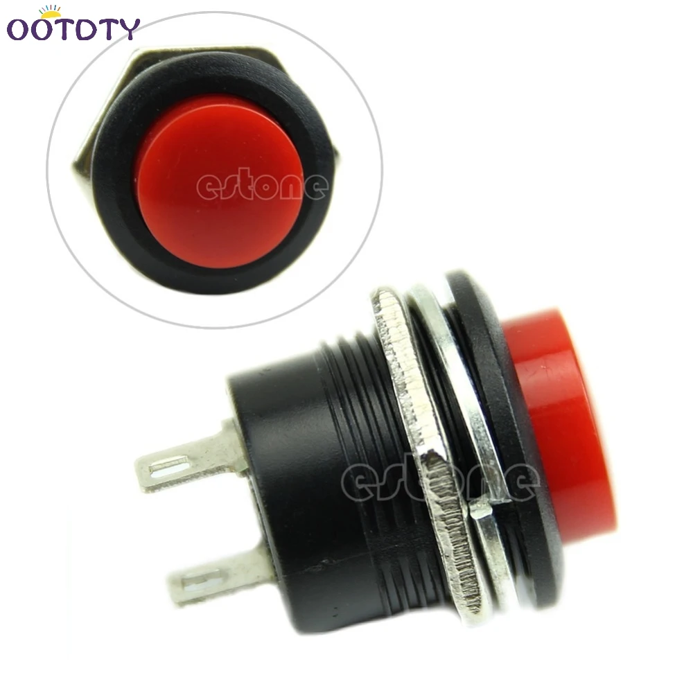 

5 x Momentary SPST NO Red Round Cap Push Button Switch AC 3A/250V