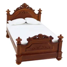 Миниатюрная мебель для кукольного домика, 1/12 шкала, для спальни, ручной работы, ретро, дворцовая кровать