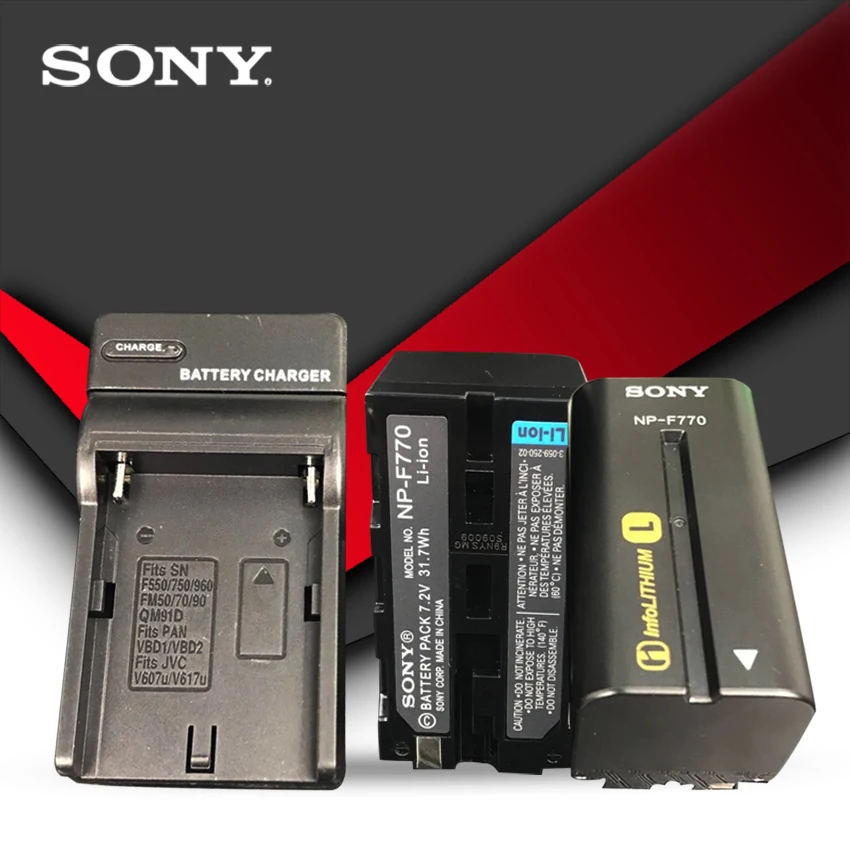 Комплект из 2 предметов sony NP-F770 Батарея NP F770 NPF770 F750 CCD-TRV58 TRV110K TRV26E Z1 V1J Z1P DCR-VX2100 FX1 HDR-FX7 HVRZ1U PM091