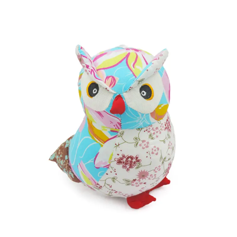 Small Cute Owls Plush Toys Stuffed Animals Birds Flower Print Cotton