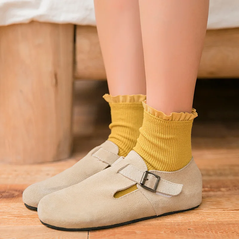 

Women Girls Socks 2019 Spring Autumn Fashion Japanese Style Cute Casual Women Lace Socks Cotton High Quality Women Girl Socks