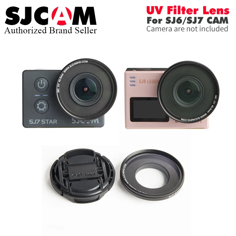 Оригинальный SJCAM SJ7 Star SJ6 Легенда УФ объектив MC 40.5 mmprotection Кепки-анти поцарапать линзу UV фильтр объектива + кепки для SJ6 Легенда SJ7 Cam