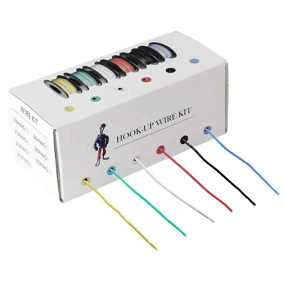 30m/box 98ft Hook-up Stranded Wire 18 AWG UL1007 PVC Insulated Wire Tinned Copper 300V 6 Colors 5m/color for DIY Toys Lights 30m/box 98ft Hook-up Stranded Wire 18 AWG UL1007 PVC Insulated Wire Tinned Copper 300V 6 Colors 5m/color for DIY Toys Lights