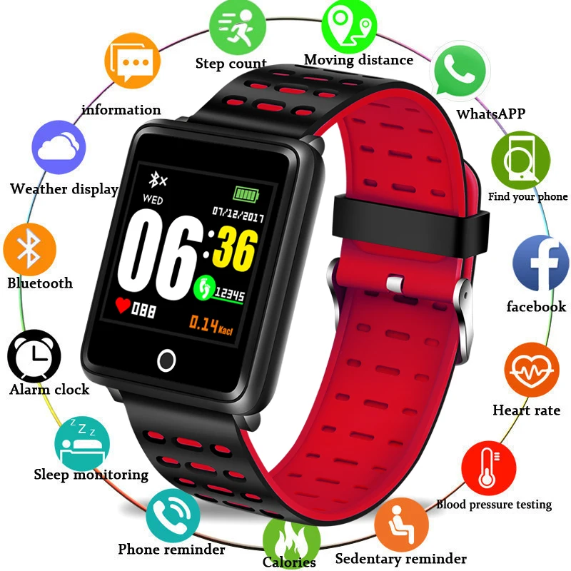 

2019WISHDOIT Smartwatch Heart Rate Monitor Smart Watch Men Activity Fitness Tracker sport watch for men Clock for IOS Android