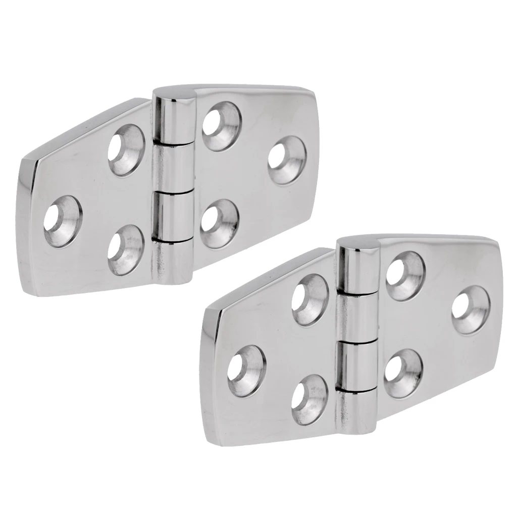 1 Pair Solid Heavy Duty 316 Marine Grade Stainless Steel Boat Cabin Flush Door Hinge Stamp Strap Hinge 76 x 38mm