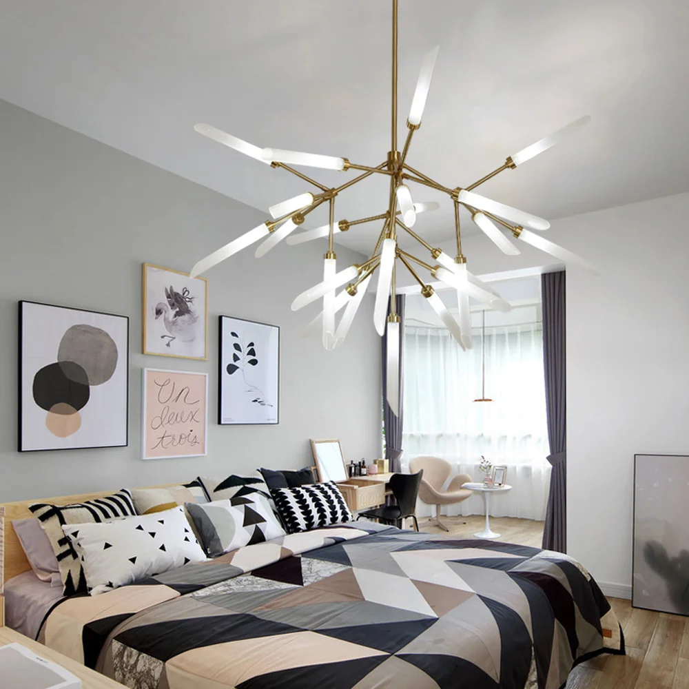 

Modern minimalist bedroom villa lighting living room chandelier creative personality model room duplex chandelier LM5211529py
