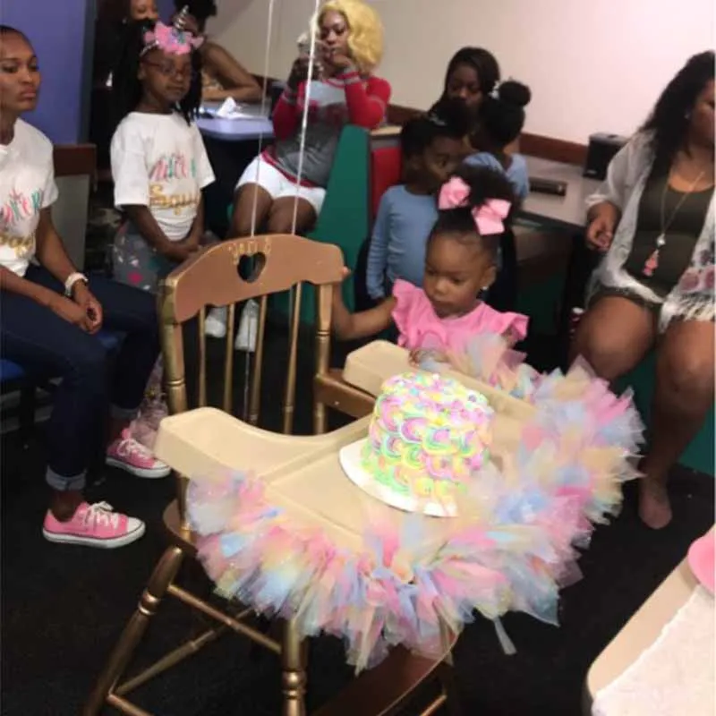 Rainbow Tulle Roll diy kid Tutu Skirt boy girl one year older 1st first unicorn birthday Party High Chair baby shower Decoration Rainbow Tulle Roll diy kid Tutu Skirt boy girl one year older 1st first unicorn birthday Party High Chair baby shower Decoration