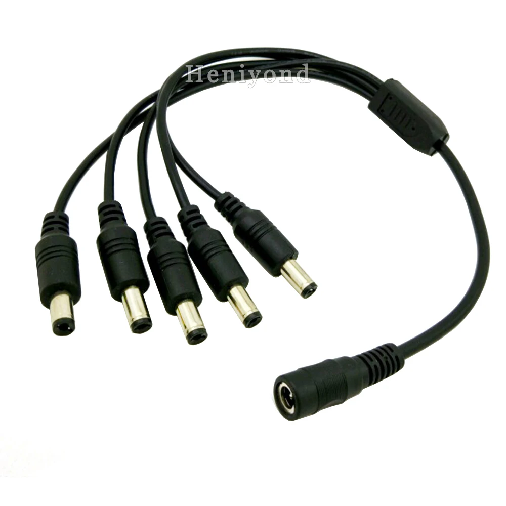 

1pc wholesale freeshipping DC 5.5mm 2.1mm CCTV Camera 5-way Power Splitter Female to 5 Male cable CABLES