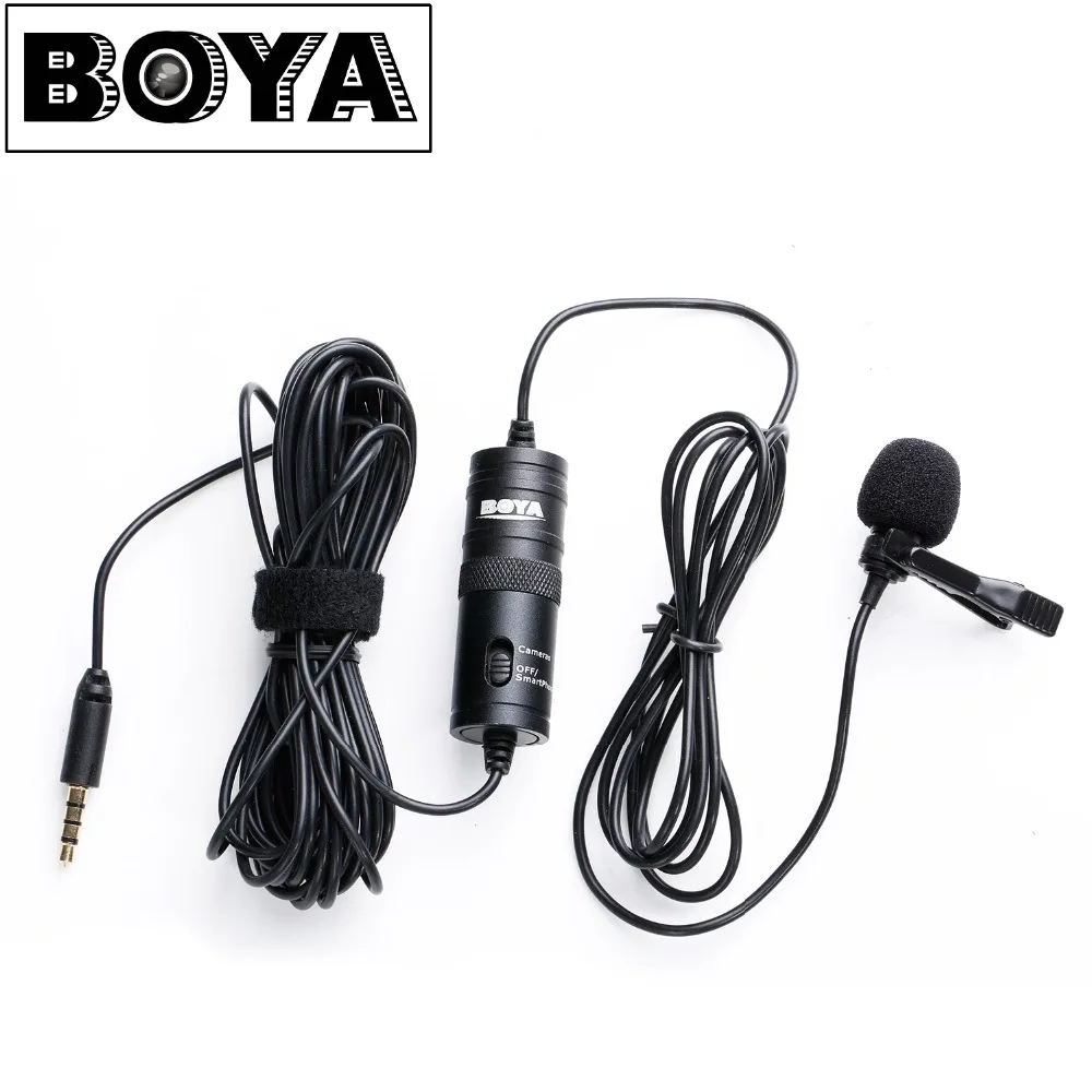

BOYA BY-M1 Omnidirectional Camera Lavalier Condenser Microphone Mic for Canon Nikon Sony DSLR Cameras and IOS iPhone Smartphones