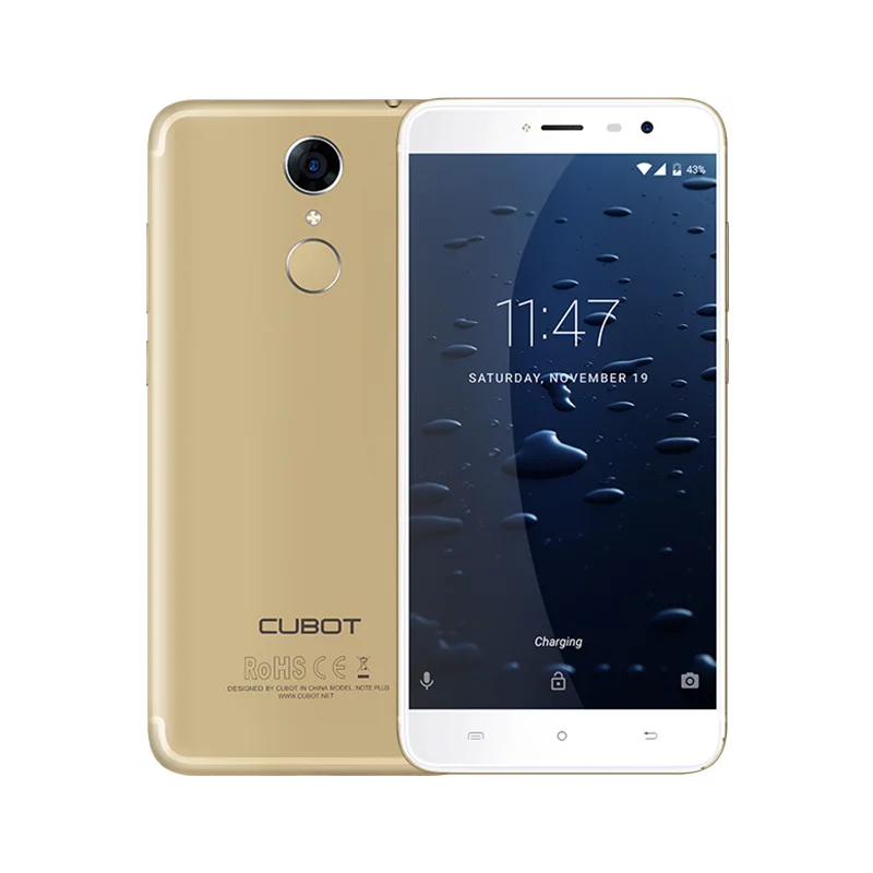 Cubot Note Plus смартфон MT6737T Quad-Core Тип-C Android 7,0 телефон 5," FHD Дисплей 4G LTE 16MP Камера 3 ГБ+ 32 ГБ 2800 мАч - Цвет: Gold