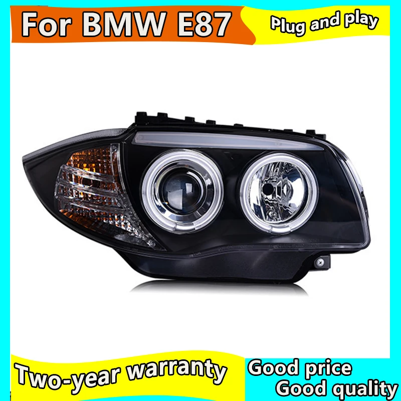 Car Styling for BMW E87 120i 130i Headlights 2004-2011 E87 LED Headlight DRL Lens Double Beam H7 HID Xenon bi xenon lens