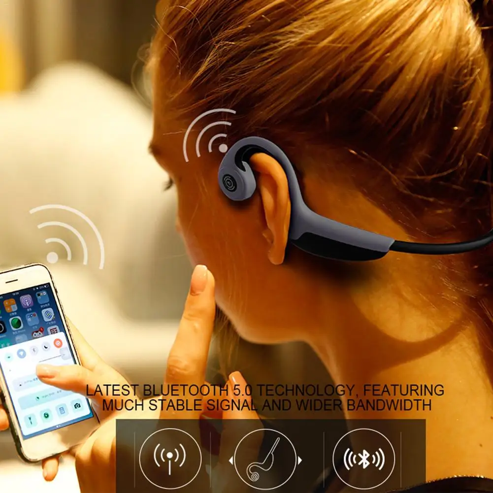 

[Original]Wireless Bluetooth 4.2 Stereo Headset Neck-Strap Headphone Bone Conduction Outdoor Sports Hands-Free Earphone