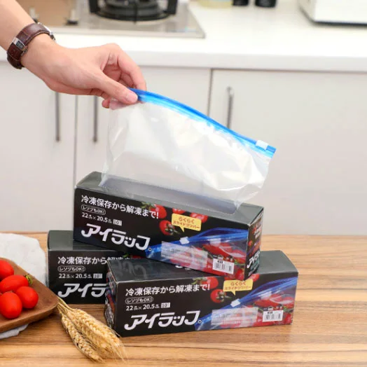 

10pcs/ Set Plastic Wrap Zipper Fresh Bags Fridge Freezing Food Storage Bags Preservation Travel Snack Organizer