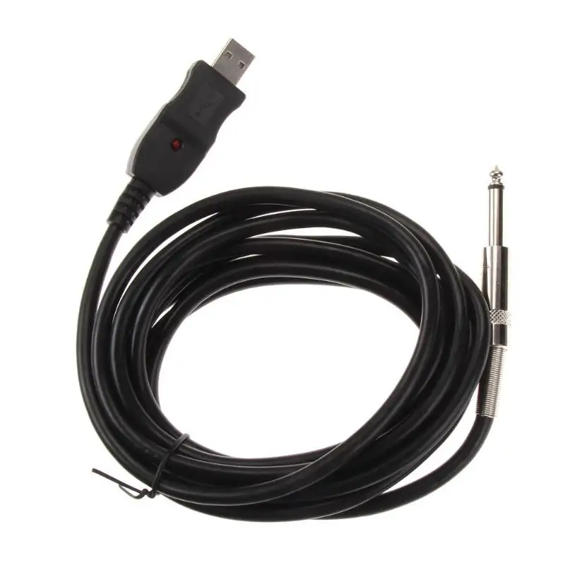 

1/4'' 6.3mm To USB Link Connection Instrument Cable Adapter PC Instrument Cable Audio Adapter Converter Promotion Guitar Bass