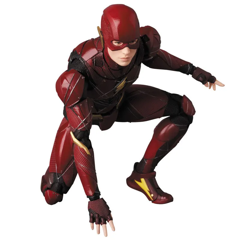 DC COMICS Justice League The Flash MAFEX 058 PVC Action Figure Collectible Model Kids Toys Doll 16C