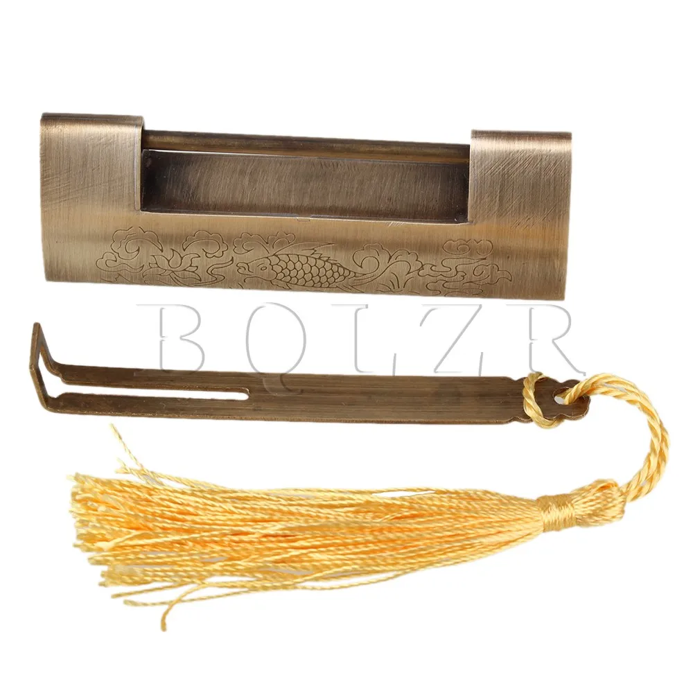 BQLZR Chinese Auspicious Fish Classic Padlock Good Luck Lock and Key