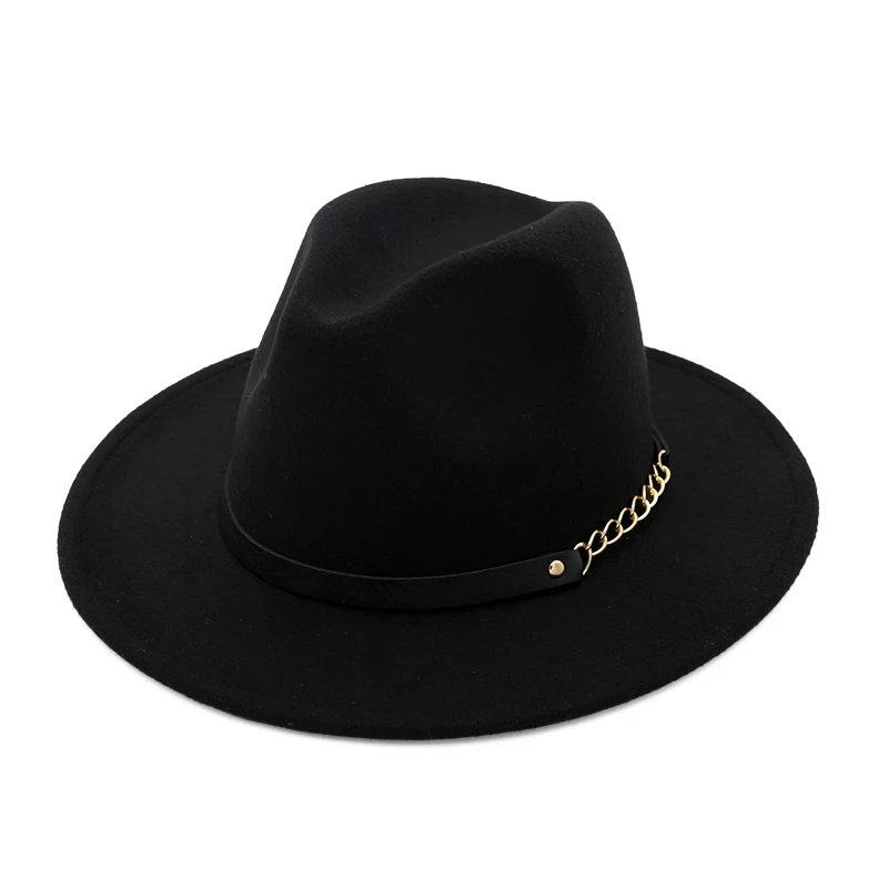 Luxury Brand Jazz Hat Unisex Wool Wide Brim Fedoras Hats Women Vintage