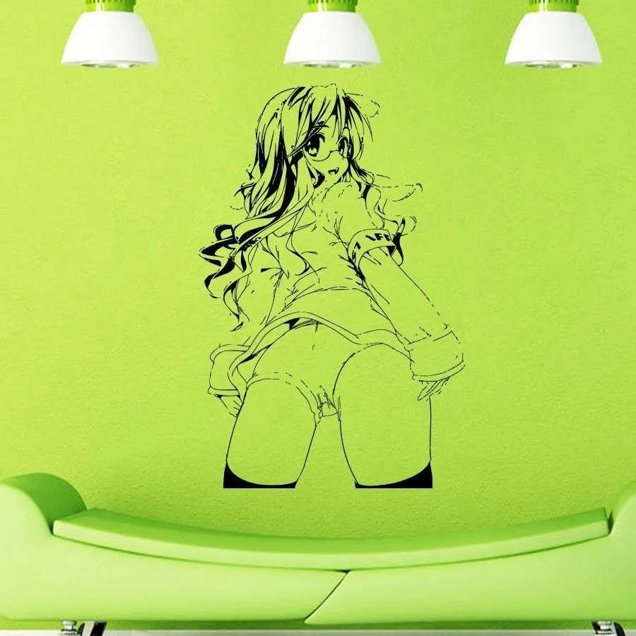 

Free shipping Vinyl Wall Decals ANIME MANGA SEXY GIRL Decal Removable Vinyl Art Home Decor Wall stickers
