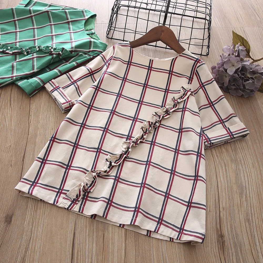 2018 New Spring Item Girl Plaid Fashion Dress Two Colors-in Dresses