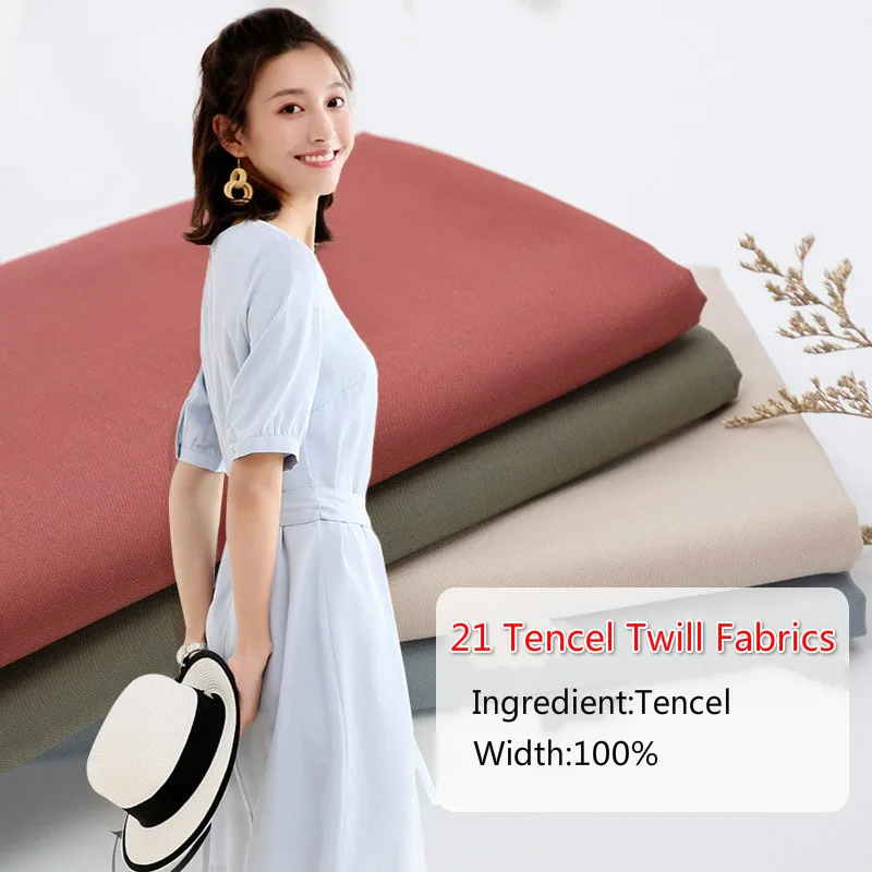 

21S Tencel Twill Fabric Airflow Cylinder Dyeing Tencel Windbreaker Jacket Pants Clothing Fabric Textile Material
