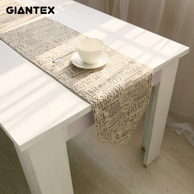 

GIANTEX Linen Table Runner Modern Table Runners Decoration Track on the table setting chemin de table camino de mesa tafelloper