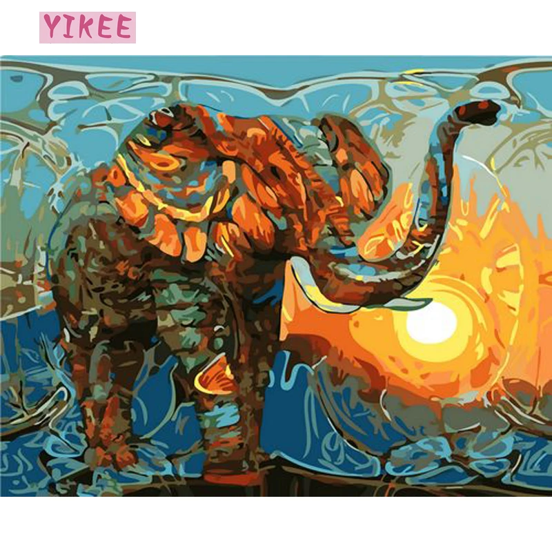 

painting by numbers for adult,animal picture for bedroom,paint by numbers elephant