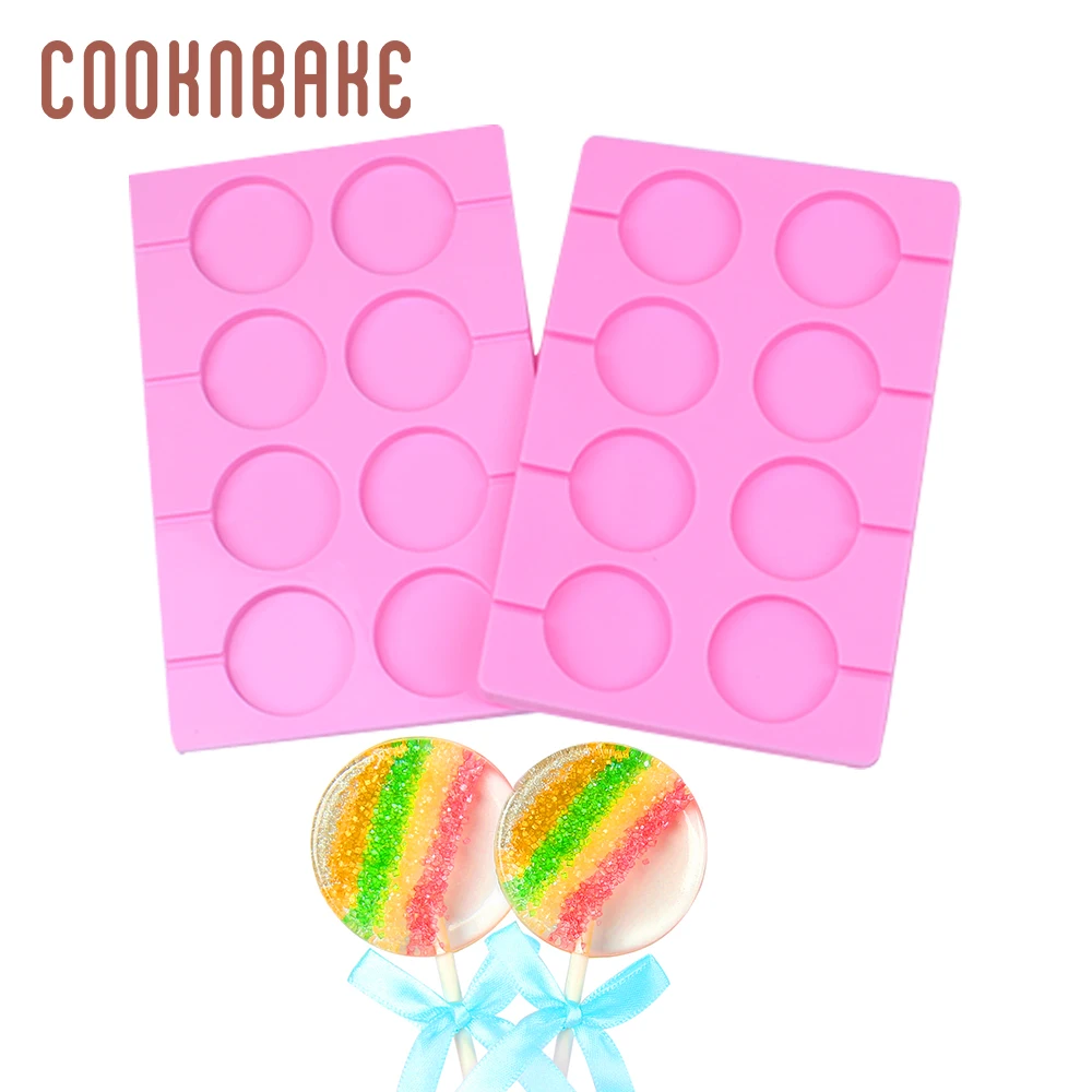 COOKNBAKE силиконовые формы для леденцов, круглые шоколадные конфеты, леденцы, помадные формы, сахарные леденцы, формы для торта, печенья, инструмент для выпечки, 8 отверстий