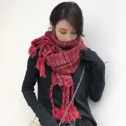 PzWxWzl 2018 красный зимний шарф в полоску дамы корейской версии утолщенной кашемир Джокер платок двойного назначения единичный выпуск волос