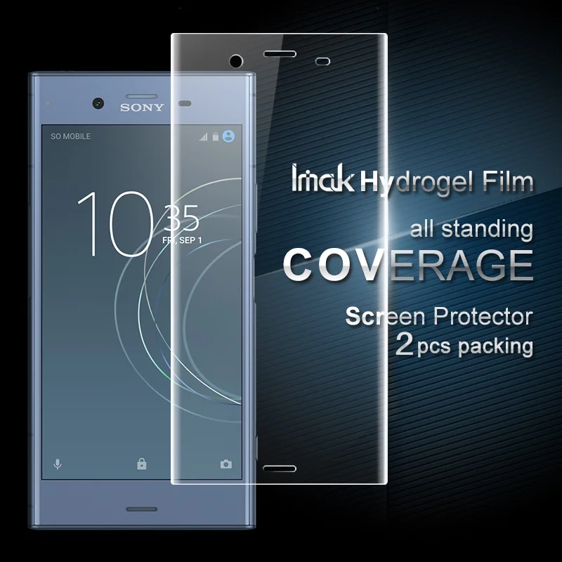 

For Sony Xperia XZ1 Screen Protector 2PCS IMAK Curved Full Cover Hydrogel Screen Protector For XZ1 Compact Mini Protective Film