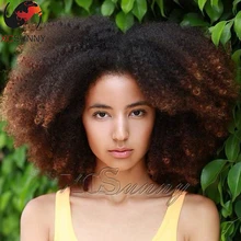 Ombre Color Lace Front Wig Short Curly Hair 200 Density 100% Human Hair Glueless Full Lace Afro Kinky Curly Wigs For Black Women
