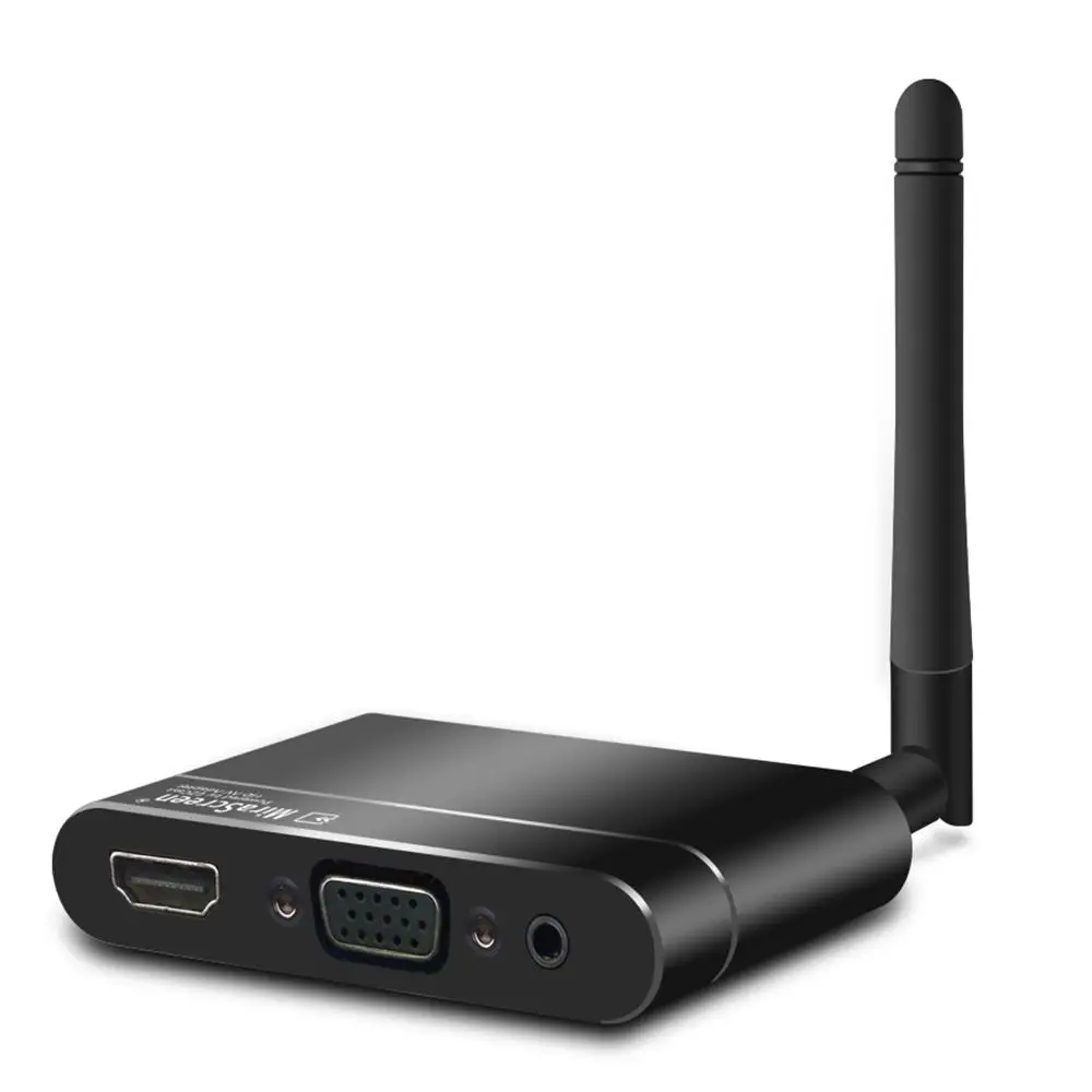 MiraScreen X6W Беспроводной full HD 1080P дисплей ключ приемник Wi-Fi зеркало коробка HD VGA Miracast Airplay DLNA медиа-палка - Цвет: Черный