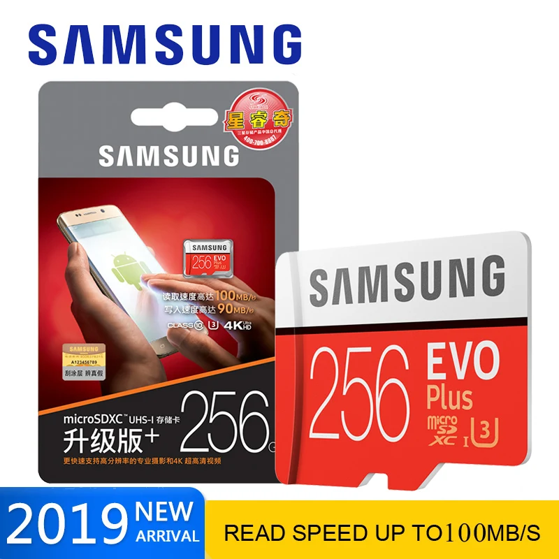 SAMSUNG micro sd карта памяти 64 ГБ EVO+ U3 128 ГБ 256 ГБ 512 Гб класс 10 micro sd карта 32 Гб microSD UHS-I TF карта для телефона