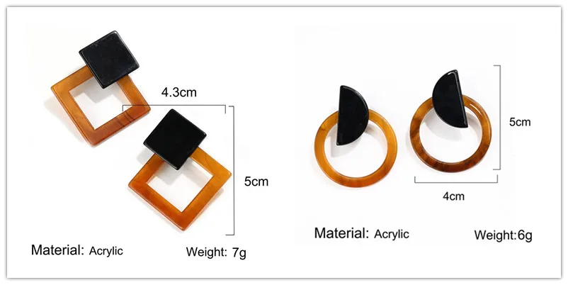 Массивное ювелирное изделие, индивидуальные акриловые серьги, Геометрические Квадратные Висячие круглые серьги для женщин, модные ювелирные изделия Pendientes