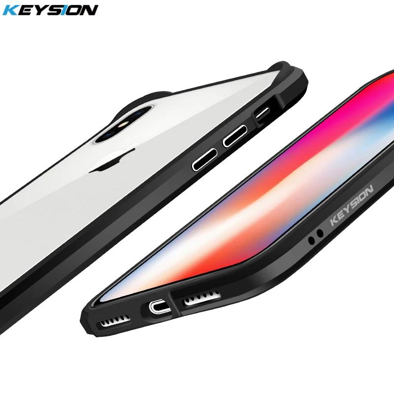 

KEYSION Phone Bumper Case for iPhone X 10 Luxury Aluminum Metal and soft TPU Shockproof Bumper cover for iPhone X for iPhone 10