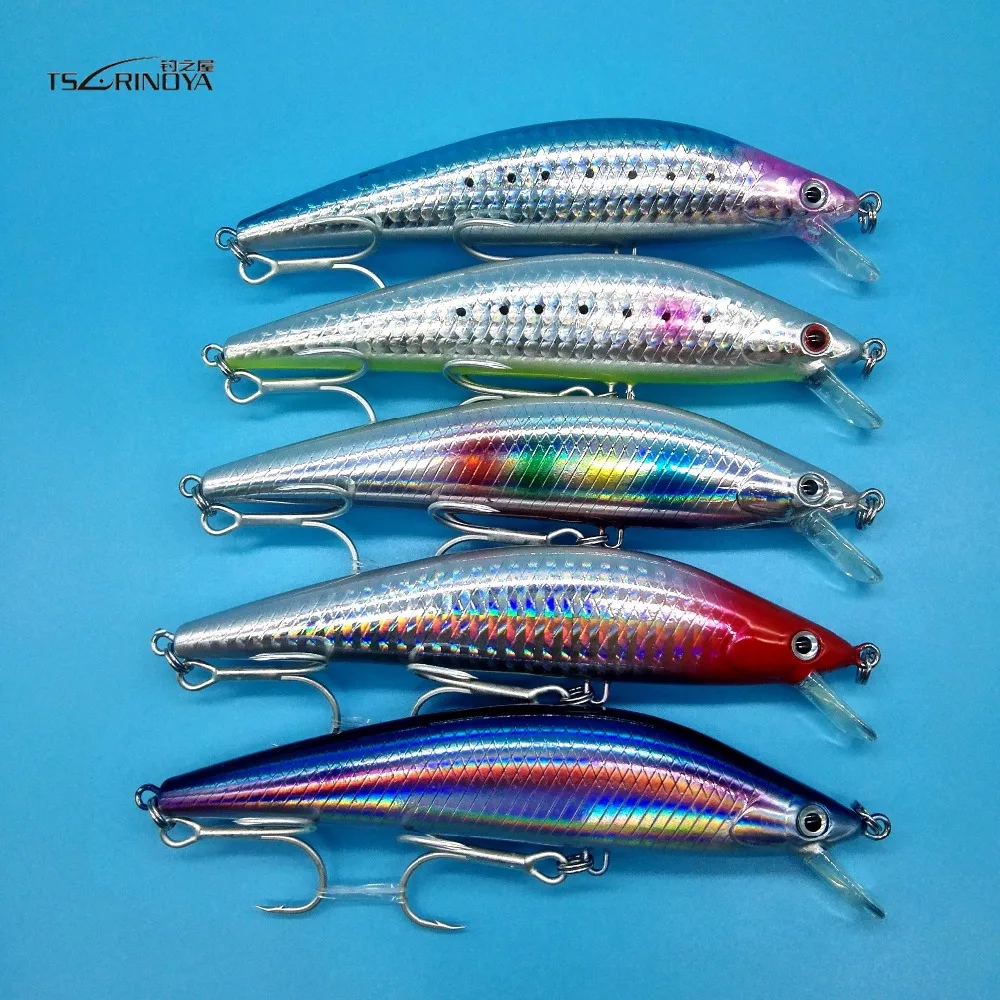 

TSURINOYA 5PCS/LOT Floating Minnow fishing lure 25g/11.5cm 5colors depth 1.2m Artificial bait MINNOW Bait Sea bass Blackbass