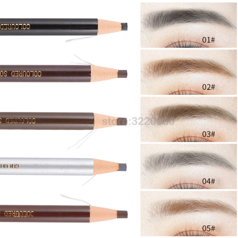 Lápis à Prova Cosméticos para Maquiagem Ferramenta de Beleza Microblading Sobrancelha Dwaterproof Água Sombras Matiz Caneta Natural 5 Cor 2 sobrancelha ferramenta de beleza natural 5 cor