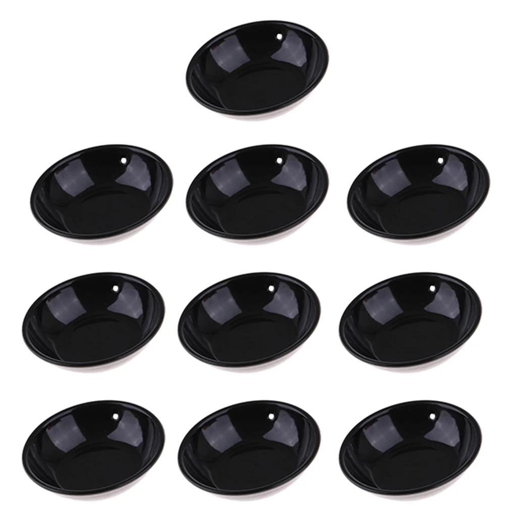 

10pcs Plastic Bowl Set 1/3 Dollhouse Tableware Kids Pretend Play Toys Black