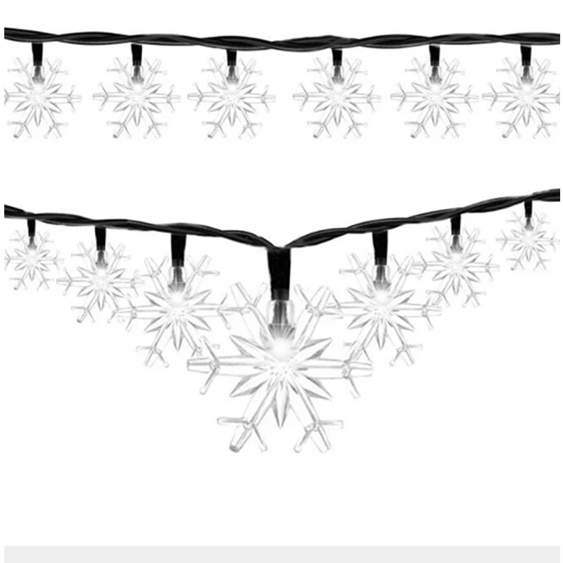 Levou ao ar Floco de Neve Seqüência de Luz Luzes de Natal em Casa Decoração do Partido Livre Solar - 30 Levou Flasher Luzes Luz 5 m 16 Lâmpadas solares