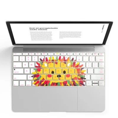 Супер Kawaii крышка клавиатуры для Apple MacBook Pro 13 без сенсорной панели A1708 12 дюймов мягкая клавиатура наклейки Защита от пыли и воды