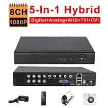 CCTV 8CH AHD 1080N DVR IP NVR, TVI, CVI, аналоговый 5-в-1 Гибридный HVR наблюдения HDMI 3g WI-FI ONVIF P2P Мобильный просмотр обнаружения движения