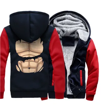 

2019 Autumn Winter Fleece Sweatshirt For Men Dragon Ball Z Anime Men's Hoodies Funny Muscle Print Punk Streetwear Jacket Tops