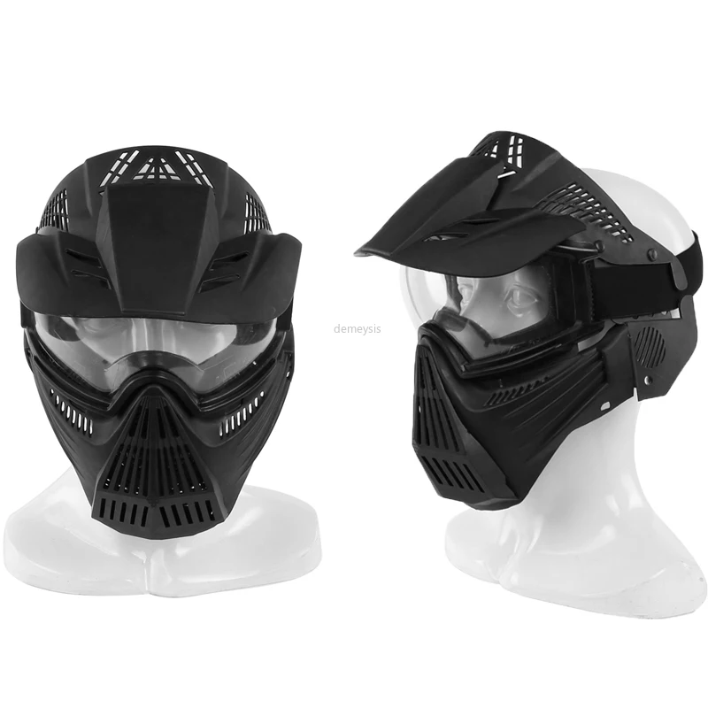 

Tactical Breathable Full Face Mask Transformers Leader Mask Lens Vision Protective for Hunting CS Wargame Paintball Mask