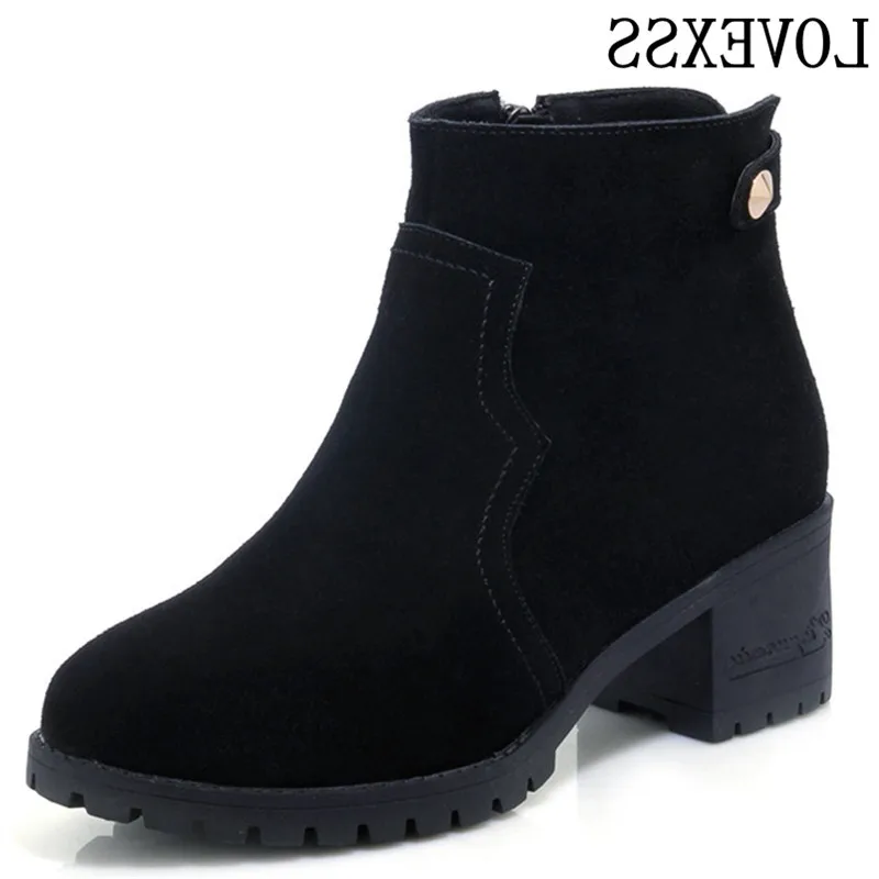 

LOVEXSS Women Cow Leather Round Toe High-Heeled Ankle Boots Dark Brown Gray Lilac Black Cow Leather Round Toe Ankle Boots 2017