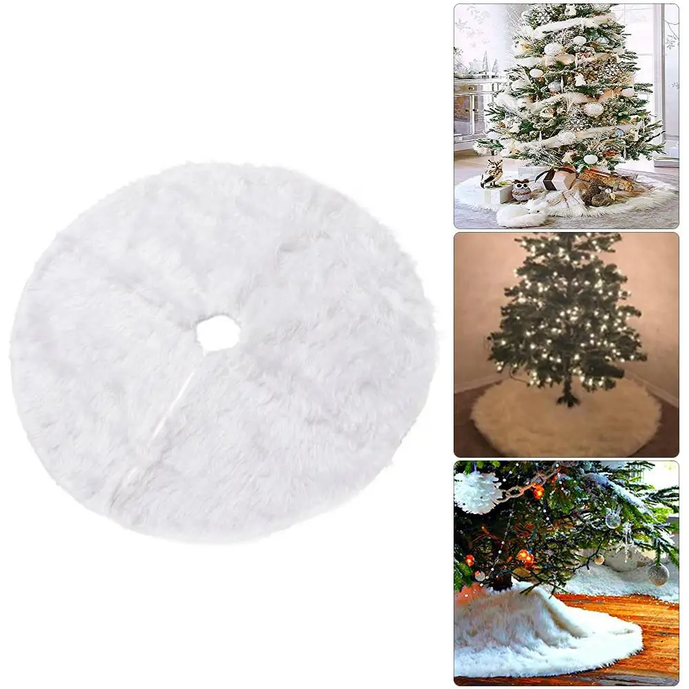 

78CM Diameter Pure White Plush Christmas Tree Skirt Christmas Tree Decoration Party Festival Decorative Product