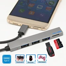 USB концентратор 3,0 высокого качества type-C до 4 USB C концентратор расширитель ультратонкий мини Портативный 4-портовый usb type C концентратор