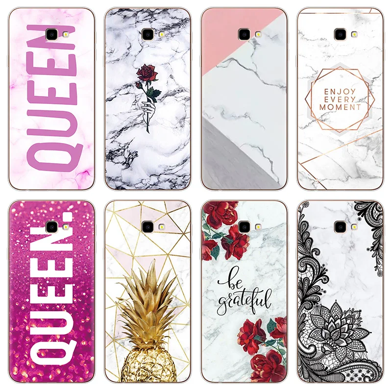 

Flower Marble Phone Soft TPU Cases For Samsung Galaxy J4 Plus Case Silicon 6.0" For Samsung J4Plus Case Coque Capa Fundas Cover