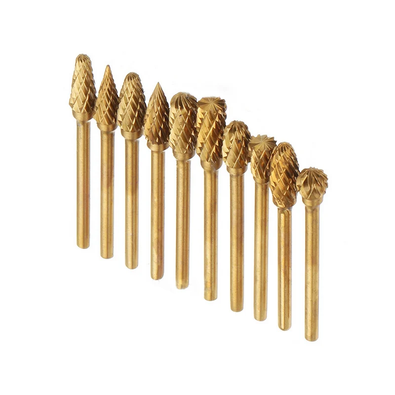 10pcs 1/8" Shank Tungsten Carbide Cutter Rotary Burr 6mm Files Rotary