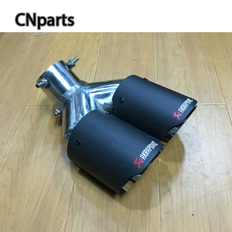 Изгиб двойной выход Akrapovic углеродное волокно выхлопные наконечники для