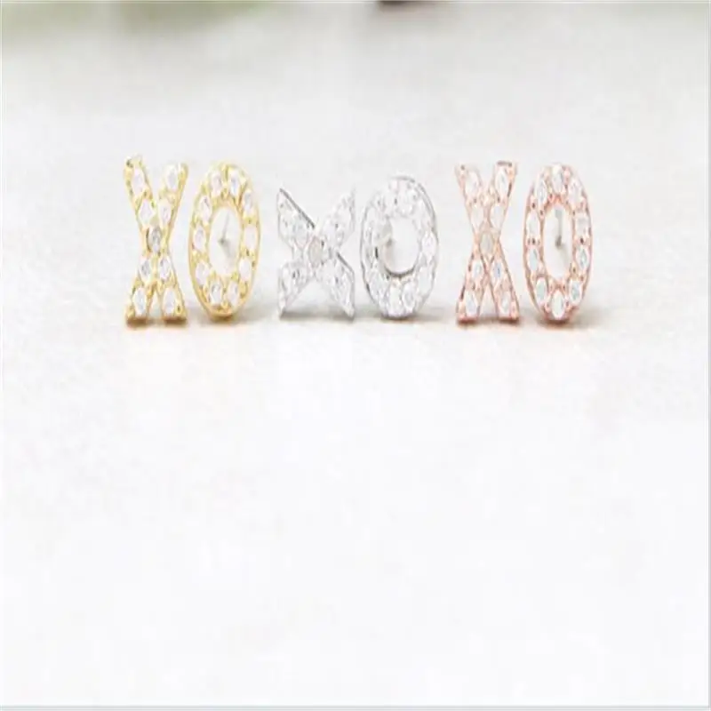 

Fashion Earrings Silver Rose "XO" studs Earrings