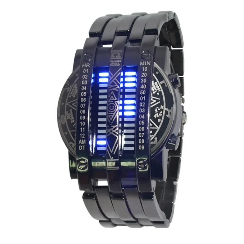 

Luxury Brand Fashion and Notation Watch Stainless Steel Wristwatch for Digital Army Watch LED Iron Men and Women Silver Watche